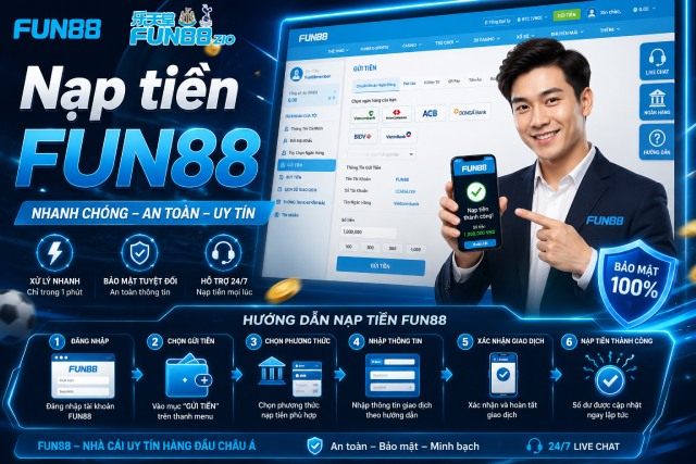 Nạp tiền Fun88 dễ dàng, nhận nhiều ưu đãi hấp dẫn