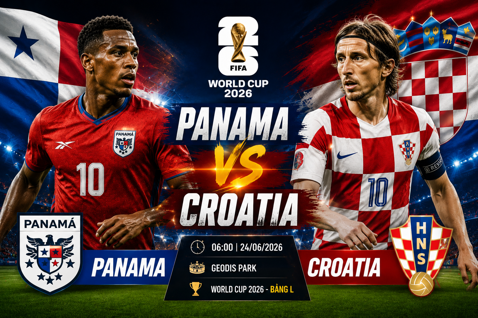 Thông tin trận đấu Panama vs Croatia